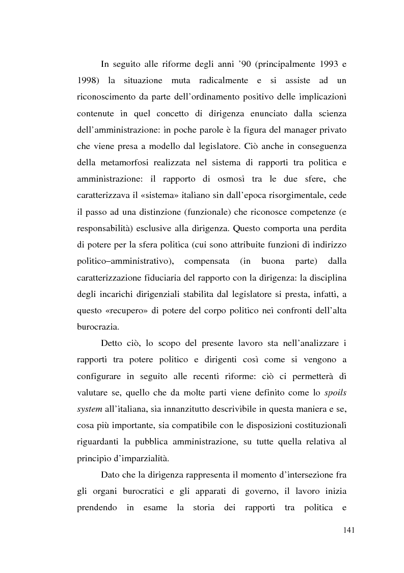 Anteprima della tesi: Dirigenza e spoils system, Pagina 5