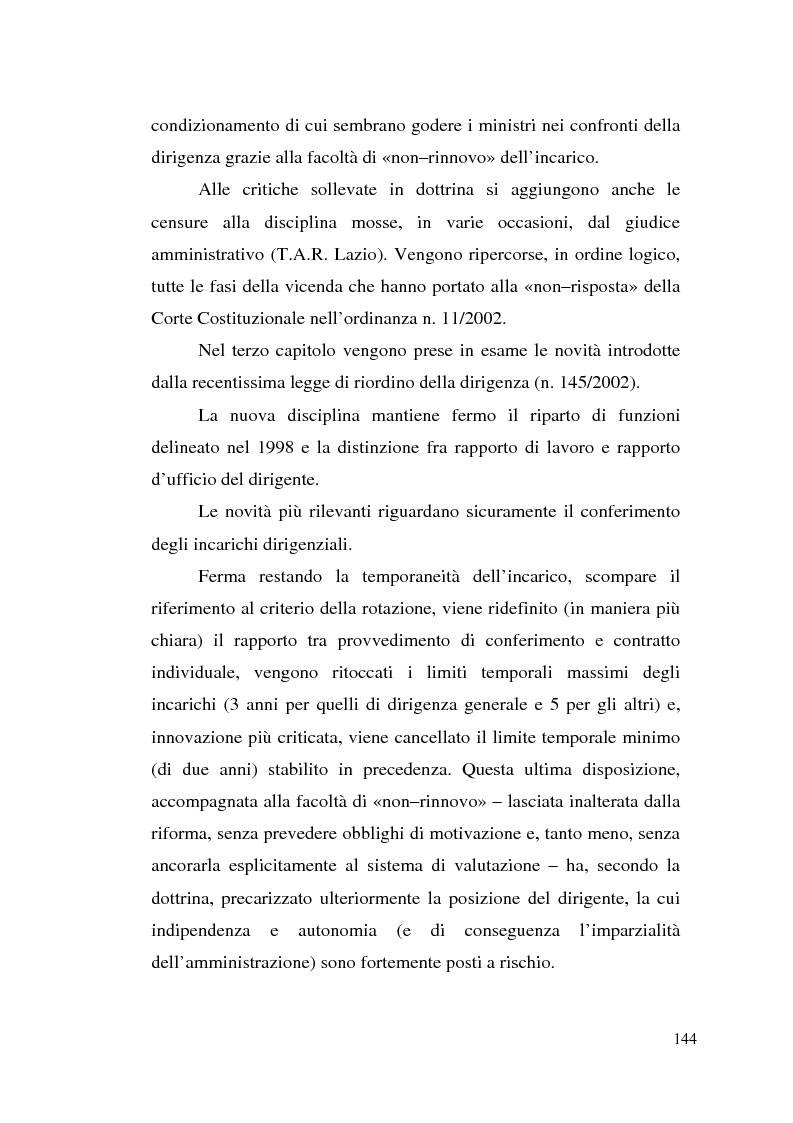 Anteprima della tesi: Dirigenza e spoils system, Pagina 8