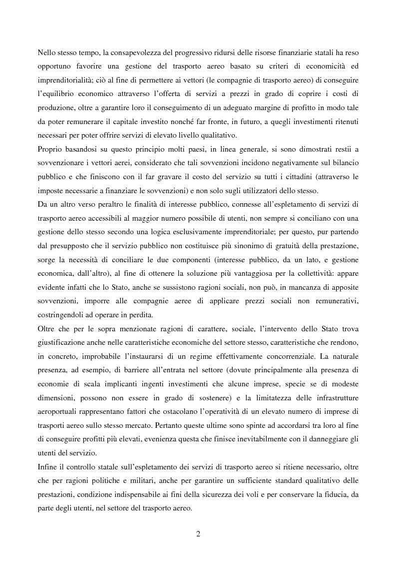 Anteprima della tesi: La competizione nel settore del trasporto aereo di passeggeri: strategie a confronto, Pagina 2