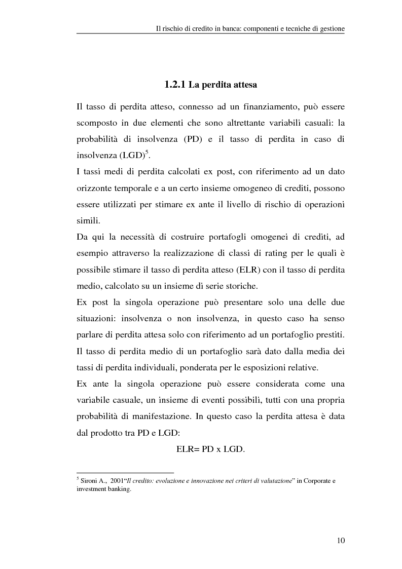 Anteprima della tesi: La gestione del rischio di credito nel Nuovo Accordo sul Capitale. L'impatto su alcuni archetipi finanziari, Pagina 10