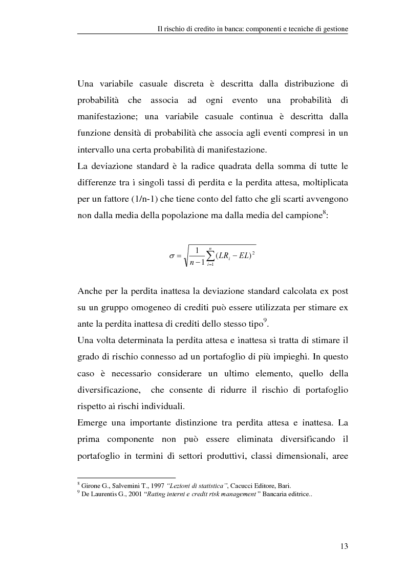 Anteprima della tesi: La gestione del rischio di credito nel Nuovo Accordo sul Capitale. L'impatto su alcuni archetipi finanziari, Pagina 13