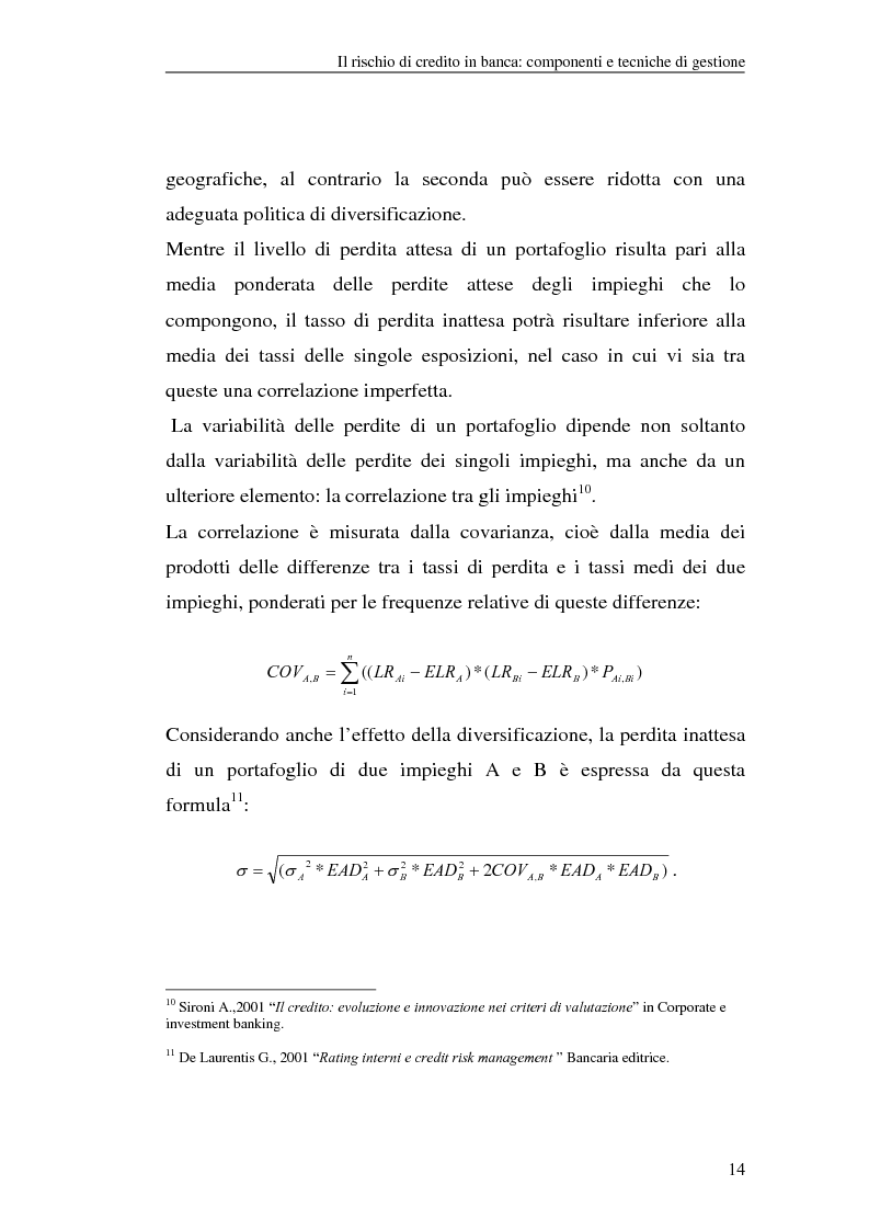 Anteprima della tesi: La gestione del rischio di credito nel Nuovo Accordo sul Capitale. L'impatto su alcuni archetipi finanziari, Pagina 14