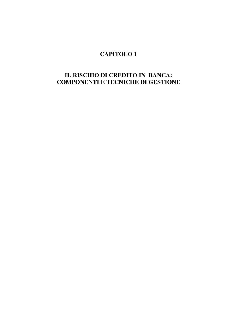 Anteprima della tesi: La gestione del rischio di credito nel Nuovo Accordo sul Capitale. L'impatto su alcuni archetipi finanziari, Pagina 4