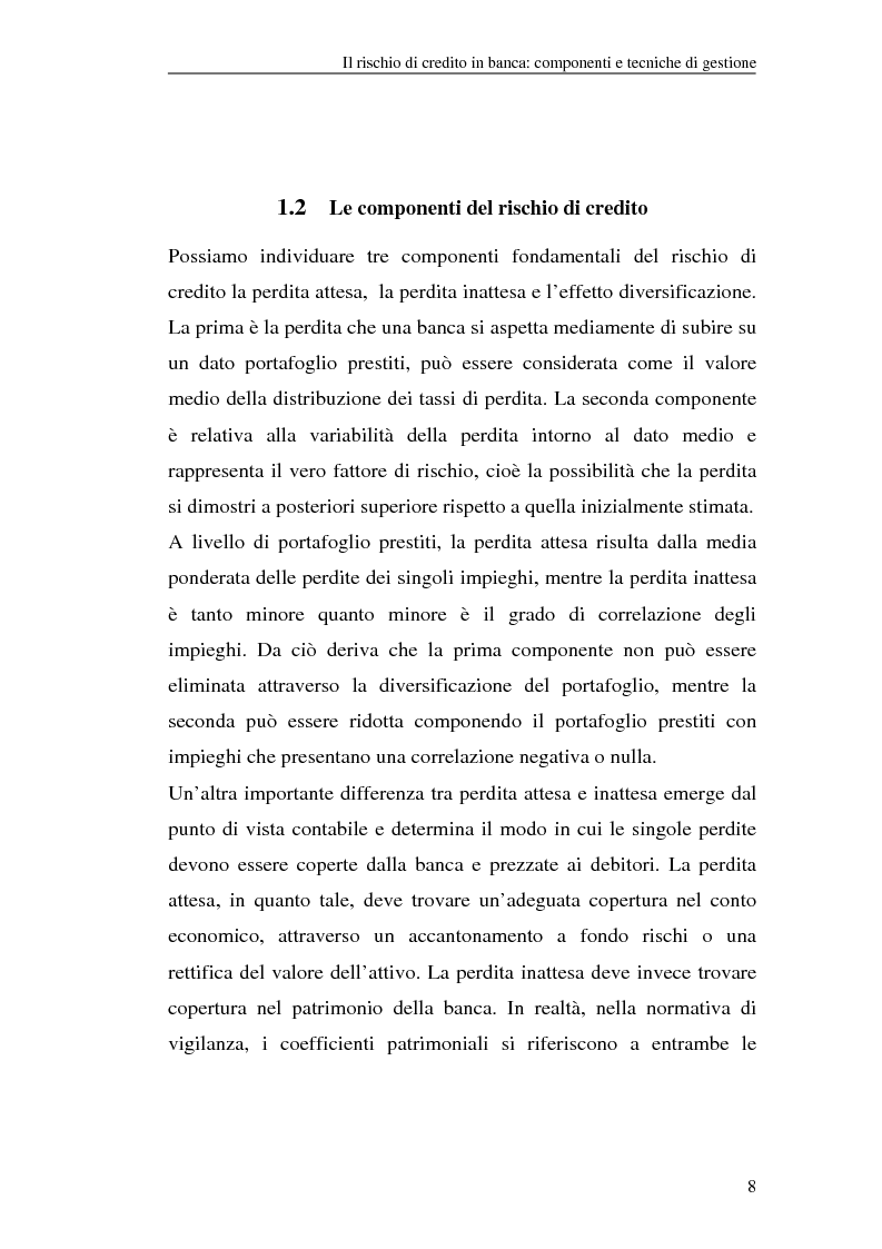 Anteprima della tesi: La gestione del rischio di credito nel Nuovo Accordo sul Capitale. L'impatto su alcuni archetipi finanziari, Pagina 8