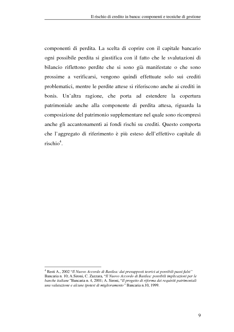 Anteprima della tesi: La gestione del rischio di credito nel Nuovo Accordo sul Capitale. L'impatto su alcuni archetipi finanziari, Pagina 9