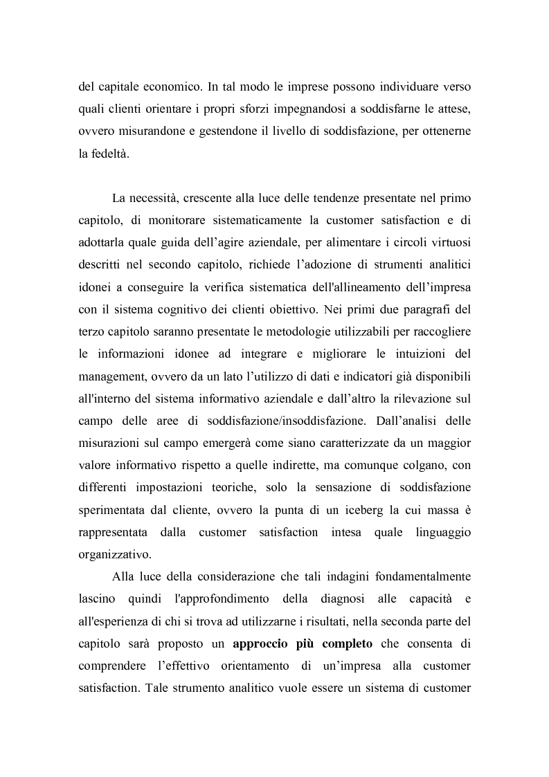 Anteprima della tesi: La misurazione della soddisfazione del cliente (customer satisfaction): una verifica empirica nel settore delle carte prepagate ricaricabili, Pagina 4