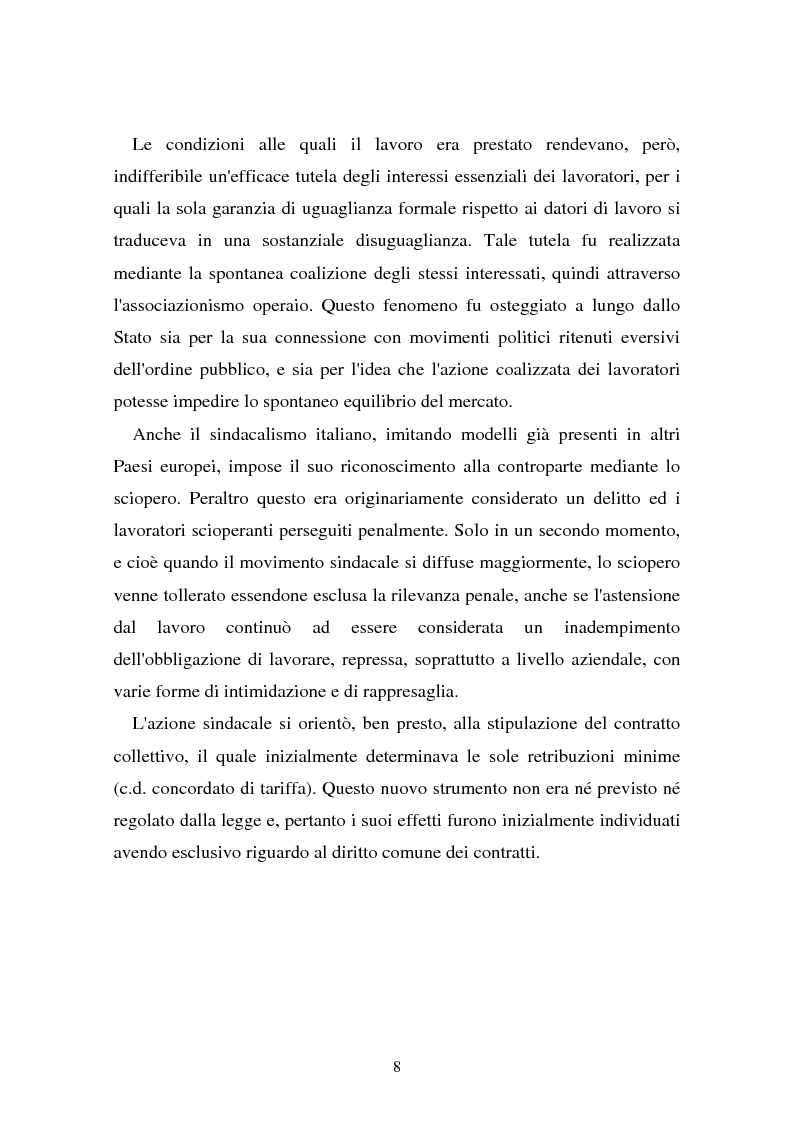 Anteprima della tesi: Il problema dell'efficacia soggettiva dei contratti collettivi, Pagina 4