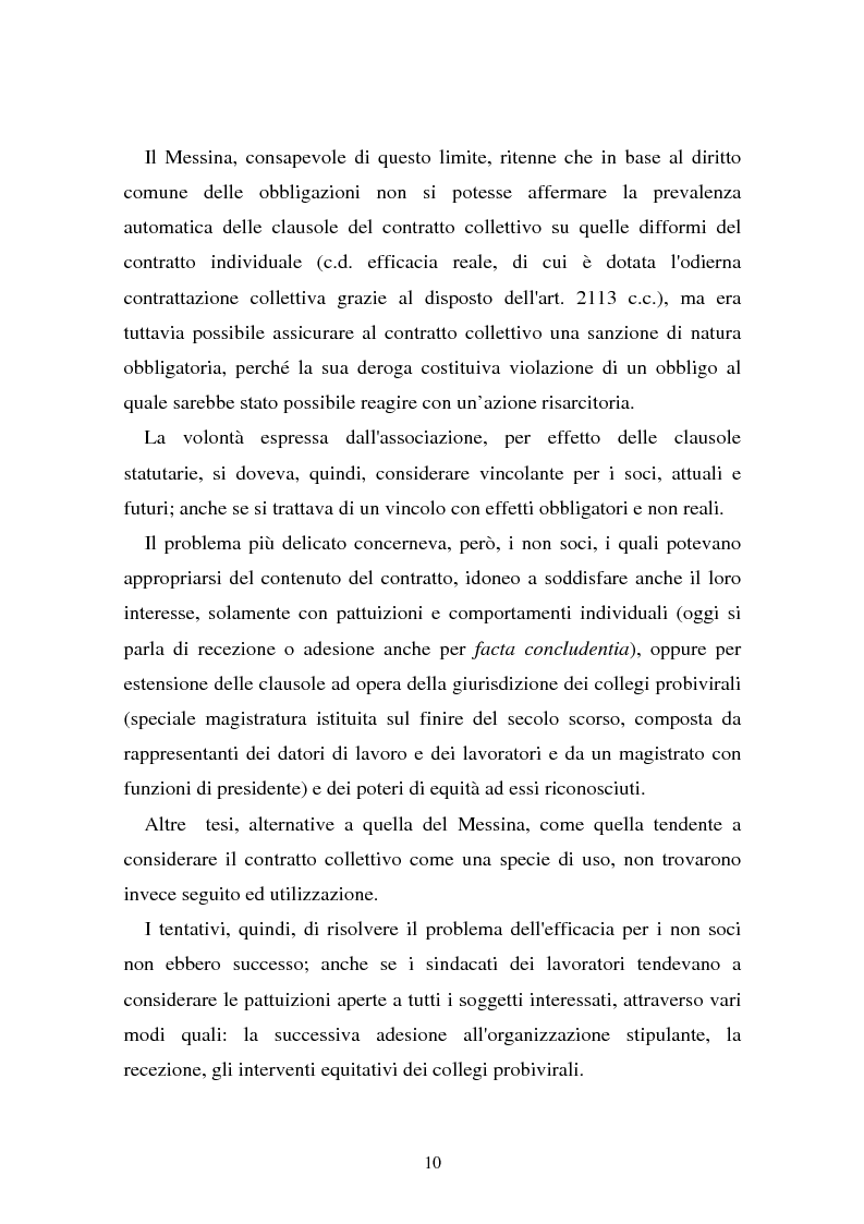 Anteprima della tesi: Il problema dell'efficacia soggettiva dei contratti collettivi, Pagina 6