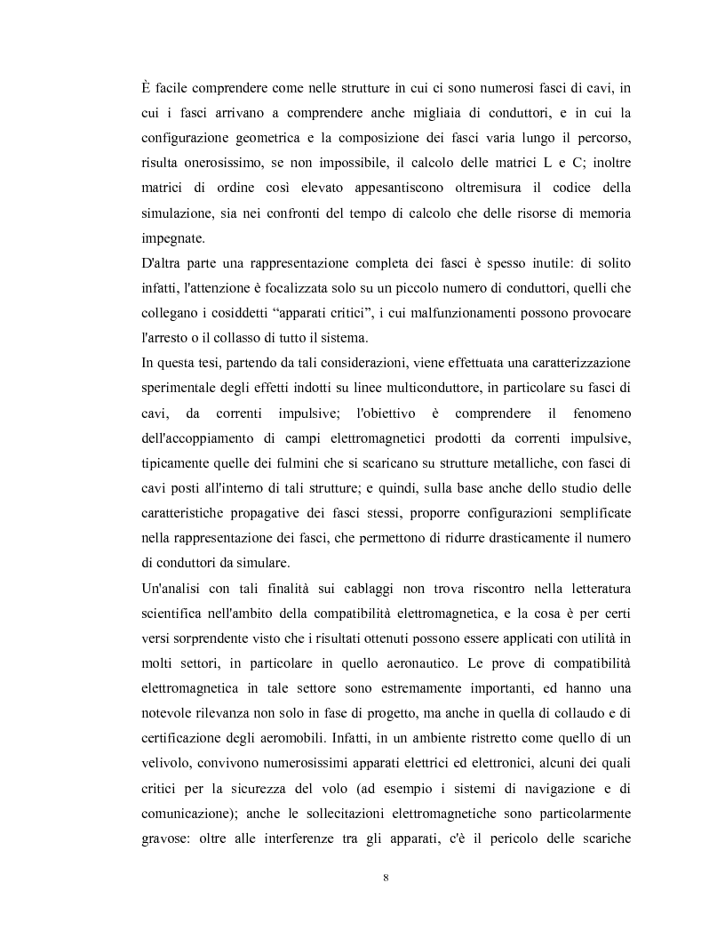 Anteprima della tesi: Caratterizzazione sperimentale degli effetti indotti da correnti impulsive su linee multiconduttore, Pagina 3