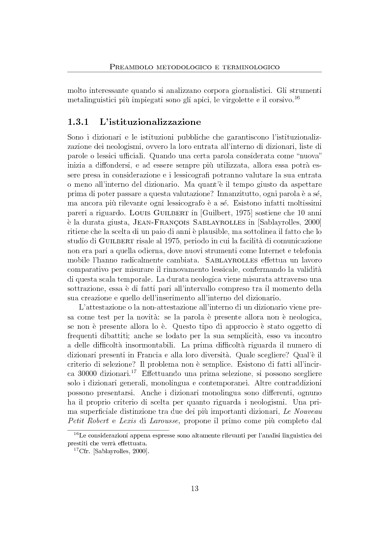 Anteprima della tesi: Anglicismi nel francese contemporaneo: tecniche di ricerca computazionale su un corpus giornalistico, Pagina 11