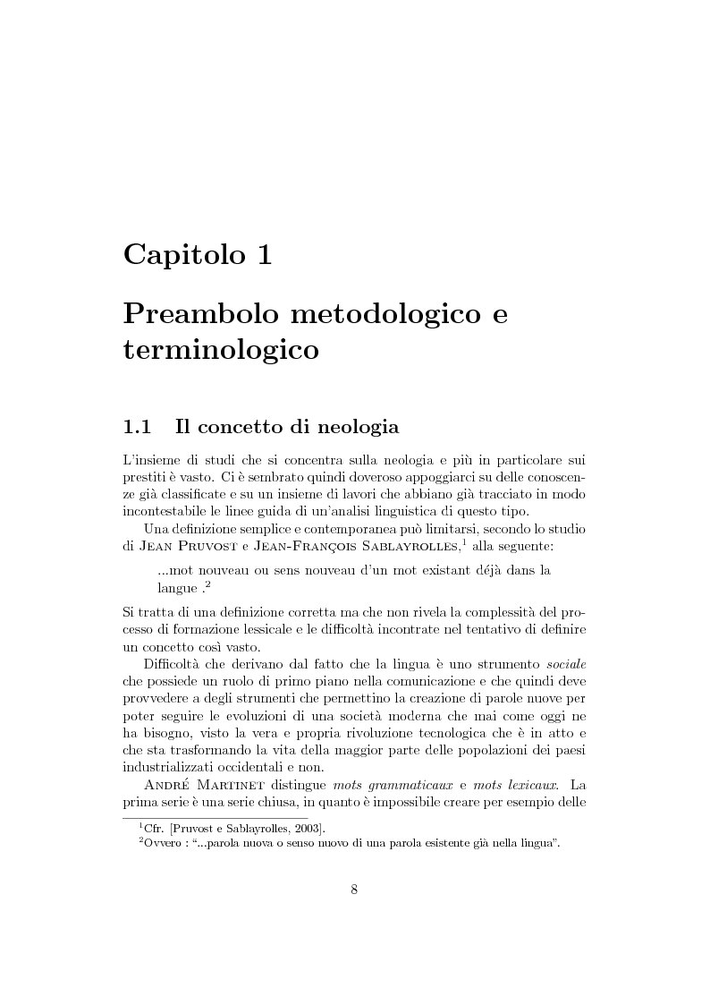 Anteprima della tesi: Anglicismi nel francese contemporaneo: tecniche di ricerca computazionale su un corpus giornalistico, Pagina 6