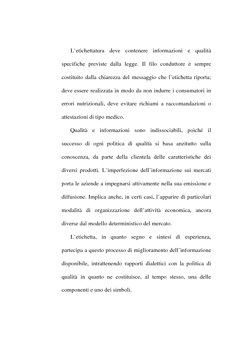 Anteprima della tesi: L'etichetta come vantaggio competitivo per le imprese alimentari, Pagina 9