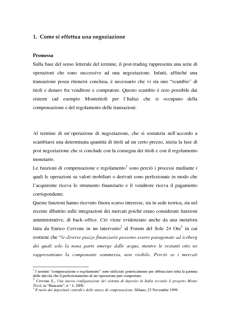 Anteprima della tesi: L'integrazione dei sistemi di post-trading in Europa: un'analisi economica, Pagina 7