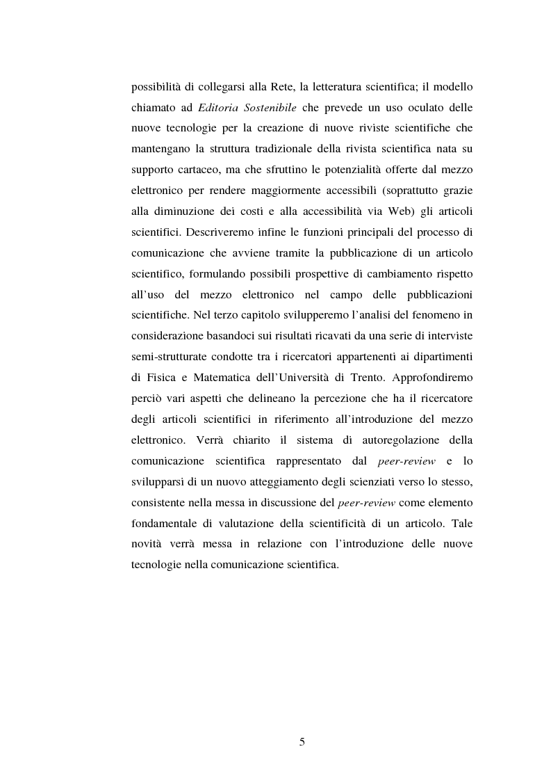 Anteprima della tesi: Internet e le pubblicazioni scientifiche. La Journals Crisis e la comunicazione tra scienziati, Pagina 2