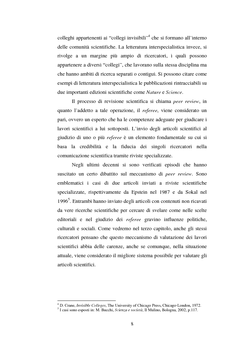 Anteprima della tesi: Internet e le pubblicazioni scientifiche. La Journals Crisis e la comunicazione tra scienziati, Pagina 5