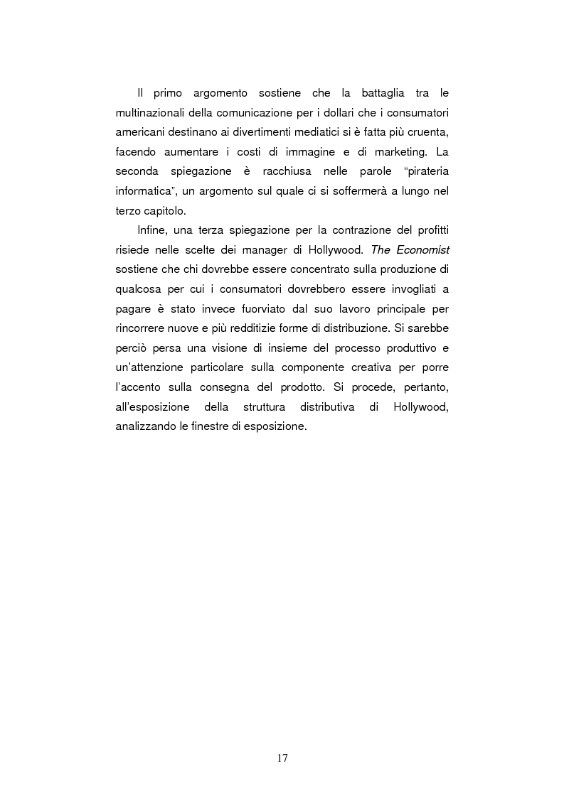 Anteprima della tesi: L'industria cinematografica di Hollywood nell'era di Internet. La strategia della Warner Bros. per il lancio di The Matrix Reloaded, Pagina 10