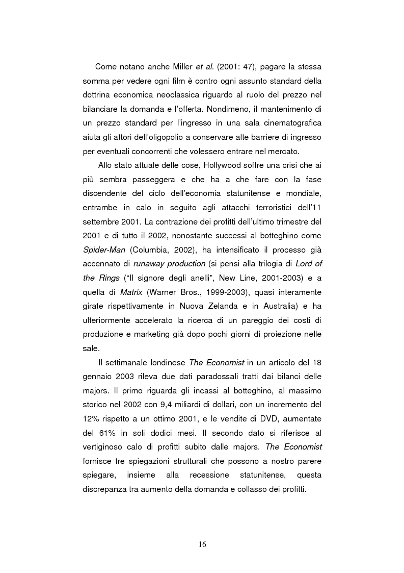 Anteprima della tesi: L'industria cinematografica di Hollywood nell'era di Internet. La strategia della Warner Bros. per il lancio di The Matrix Reloaded, Pagina 9