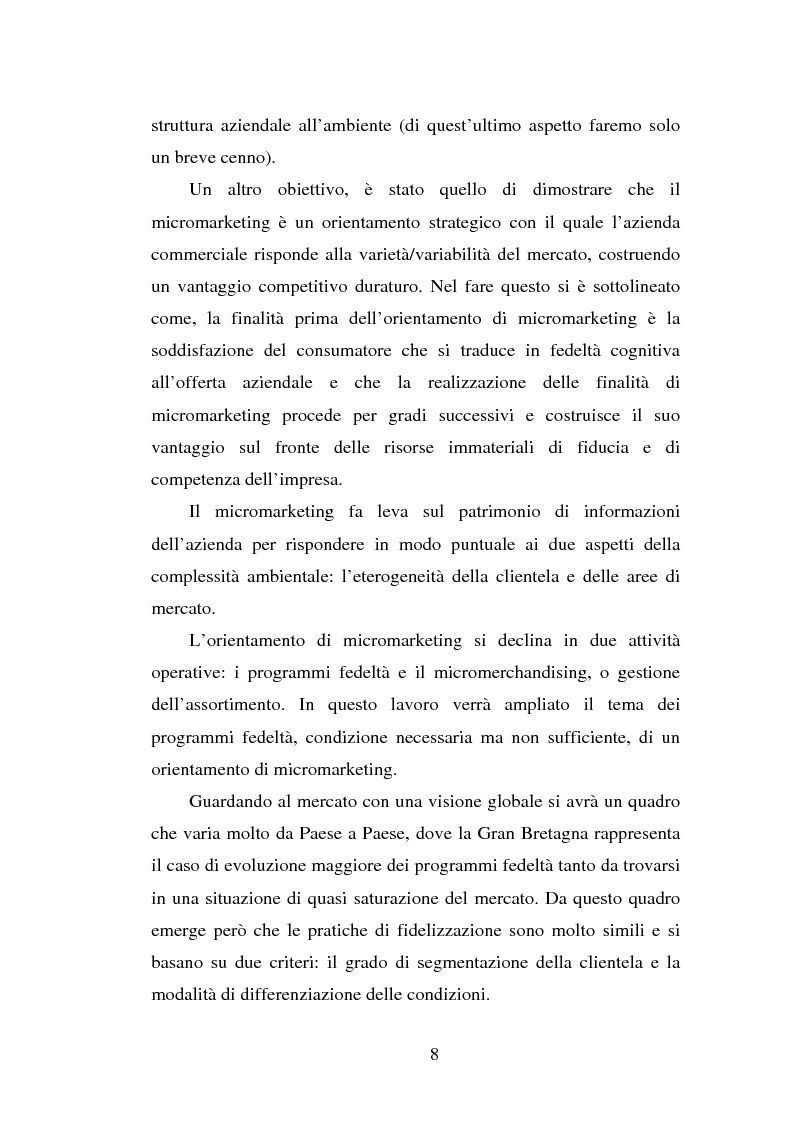 Anteprima della tesi: Micromarketing e carta fedeltà nella distribuzione moderna, Pagina 2