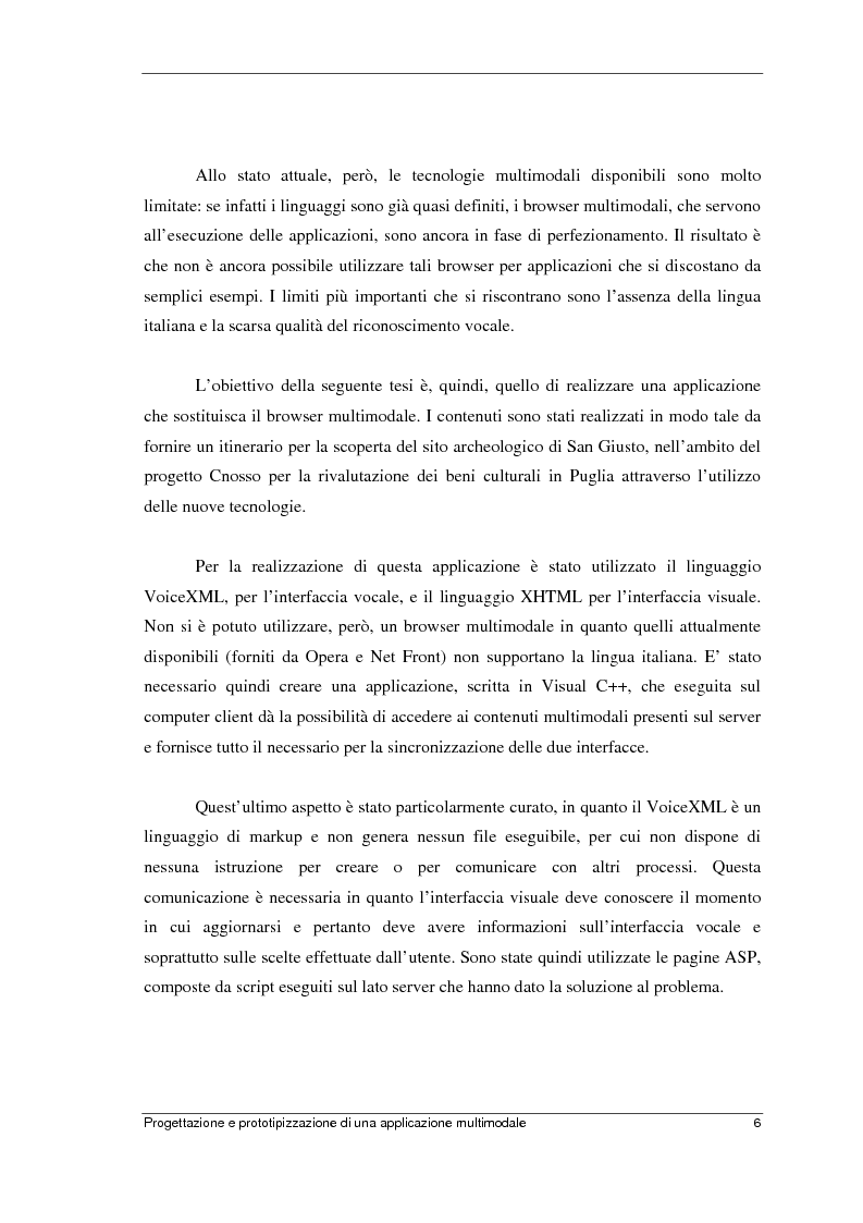 Anteprima della tesi: Progettazione e prototipizzazione di una applicazione multimodale, Pagina 2