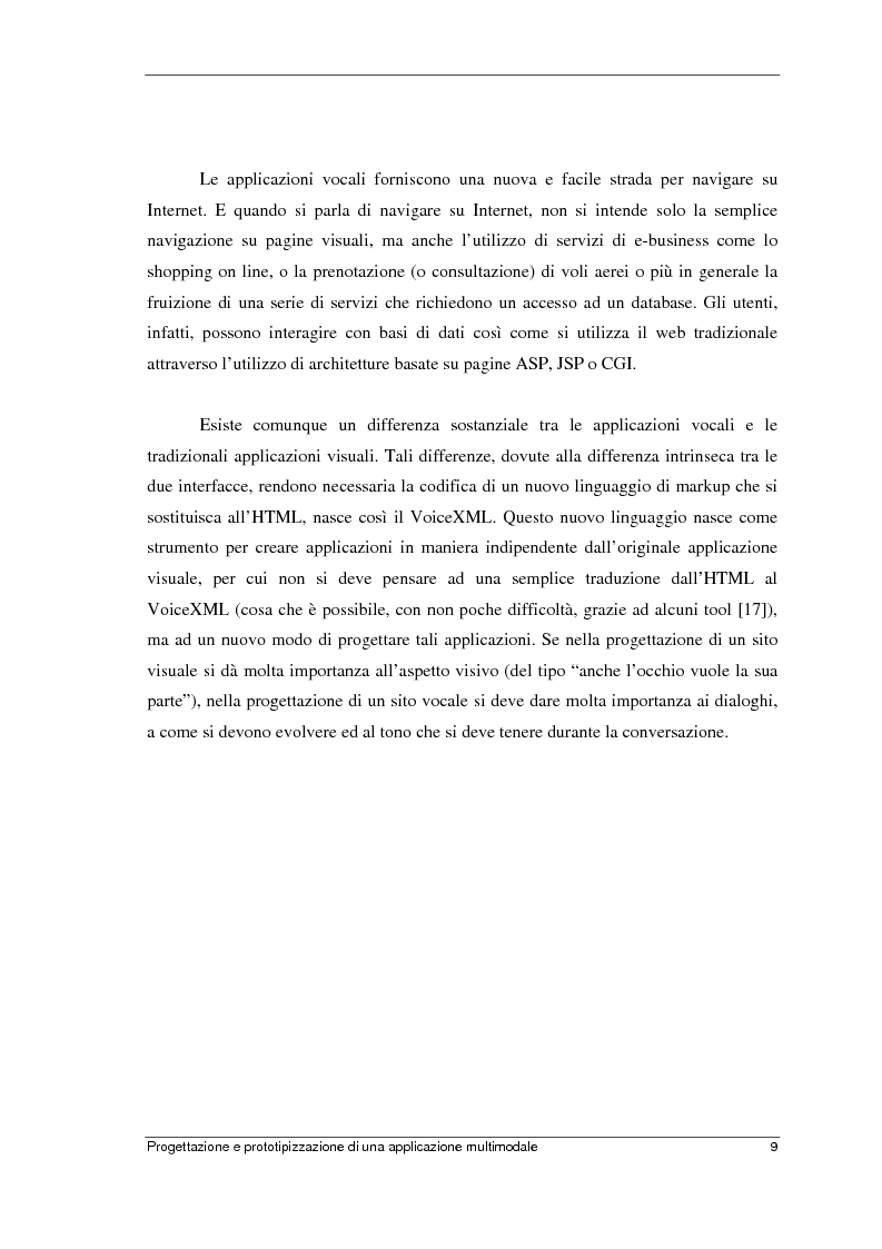 Anteprima della tesi: Progettazione e prototipizzazione di una applicazione multimodale, Pagina 5