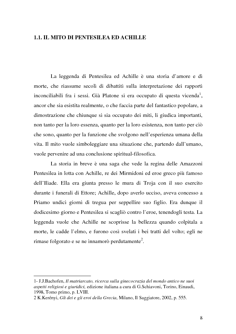 Anteprima della tesi: Pentesilea in Heinrich von Kleist e in Christa Wolf, Pagina 6