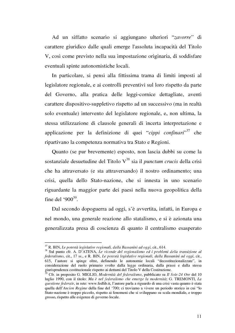 Anteprima della tesi: Il riparto della funzione legislativa fra lo Stato e le Regioni ordinarie, Pagina 11