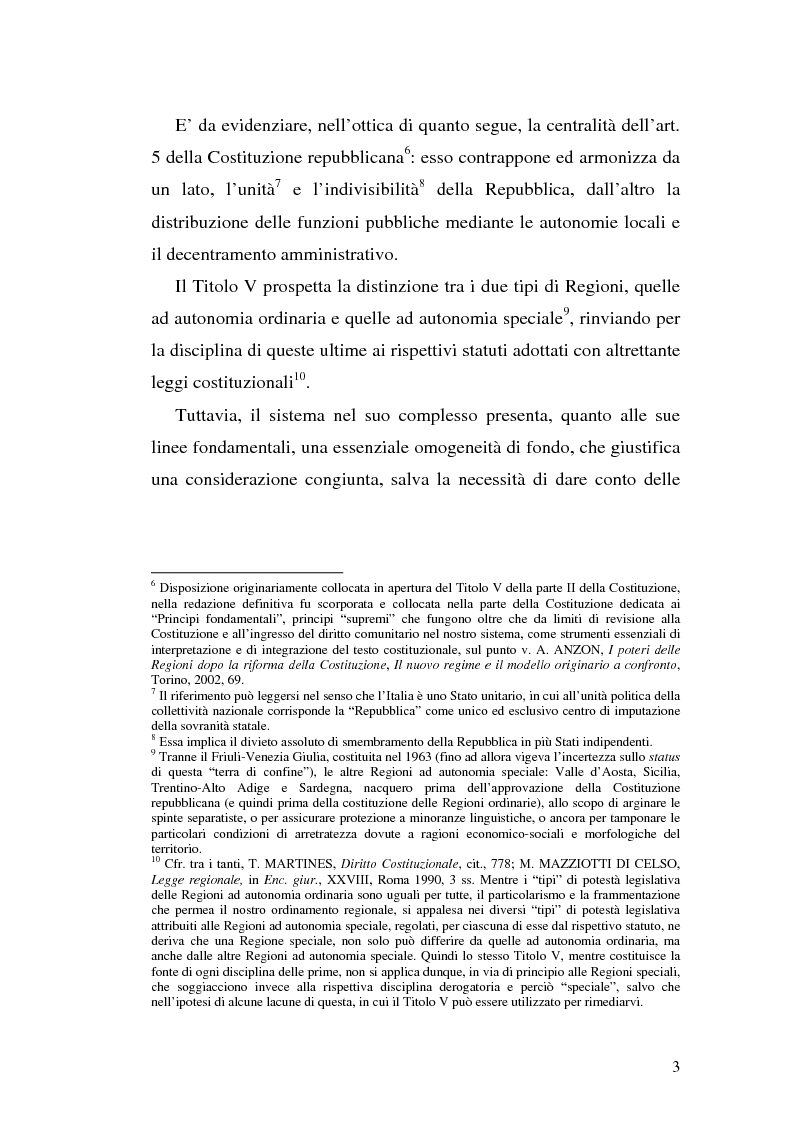 Anteprima della tesi: Il riparto della funzione legislativa fra lo Stato e le Regioni ordinarie, Pagina 3