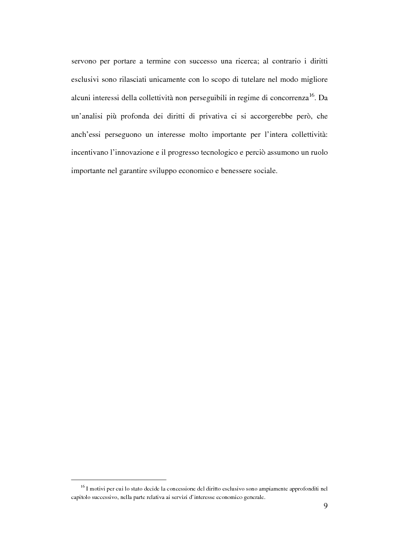 Anteprima della tesi: I diritti speciali ed esclusivi nei servizi di interesse generale tra ordinamento comunitario ed evoluzione normativa interna, Pagina 9