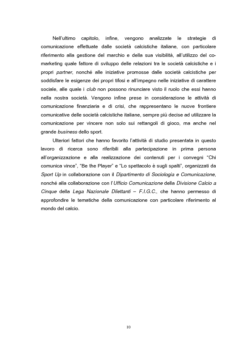 Anteprima della tesi: Le strategie di comunicazione delle società calcistiche italiane, Pagina 4