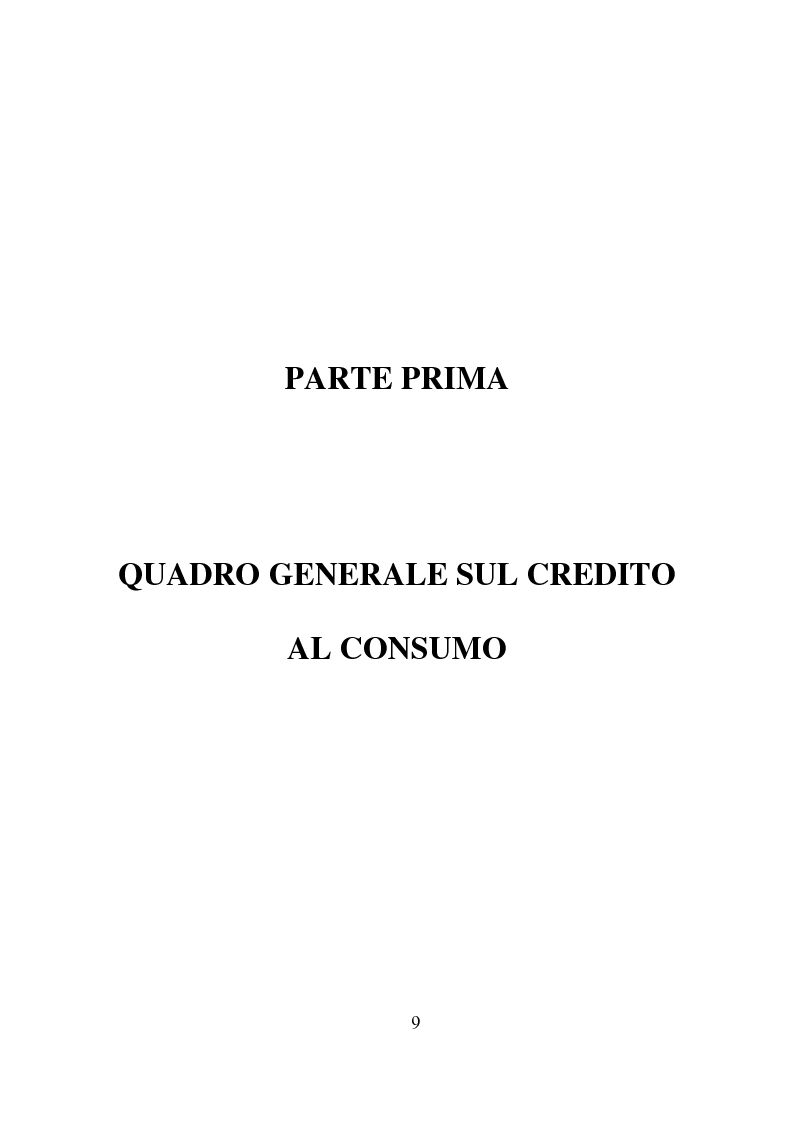 Anteprima della tesi: Credito al consumo: profili economici, regolamentazione e diversificazione del settore, Pagina 6