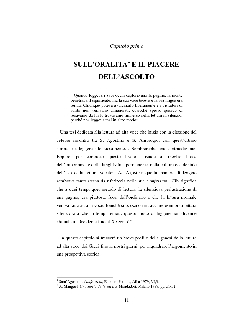 Anteprima della tesi: Quasi come Gian dei Brughi. Valore pegagogico e funzione della lettura ad alta voce nella scuola elementare, Pagina 11
