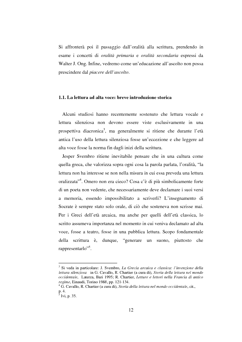 Anteprima della tesi: Quasi come Gian dei Brughi. Valore pegagogico e funzione della lettura ad alta voce nella scuola elementare, Pagina 12