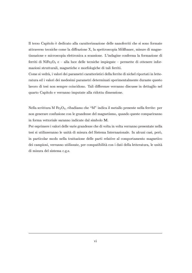 Anteprima della tesi: Proprietà magnetiche e strutturali di nanoferriti NiFe2 O4, Pagina 2