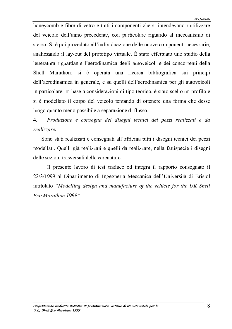 Anteprima della tesi: Progettazione mediante tecniche di prototipazione virtuale di un autoveicolo per la UK Shell Eco Marathon 1999, Pagina 2