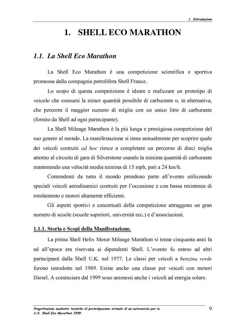 Anteprima della tesi: Progettazione mediante tecniche di prototipazione virtuale di un autoveicolo per la UK Shell Eco Marathon 1999, Pagina 3