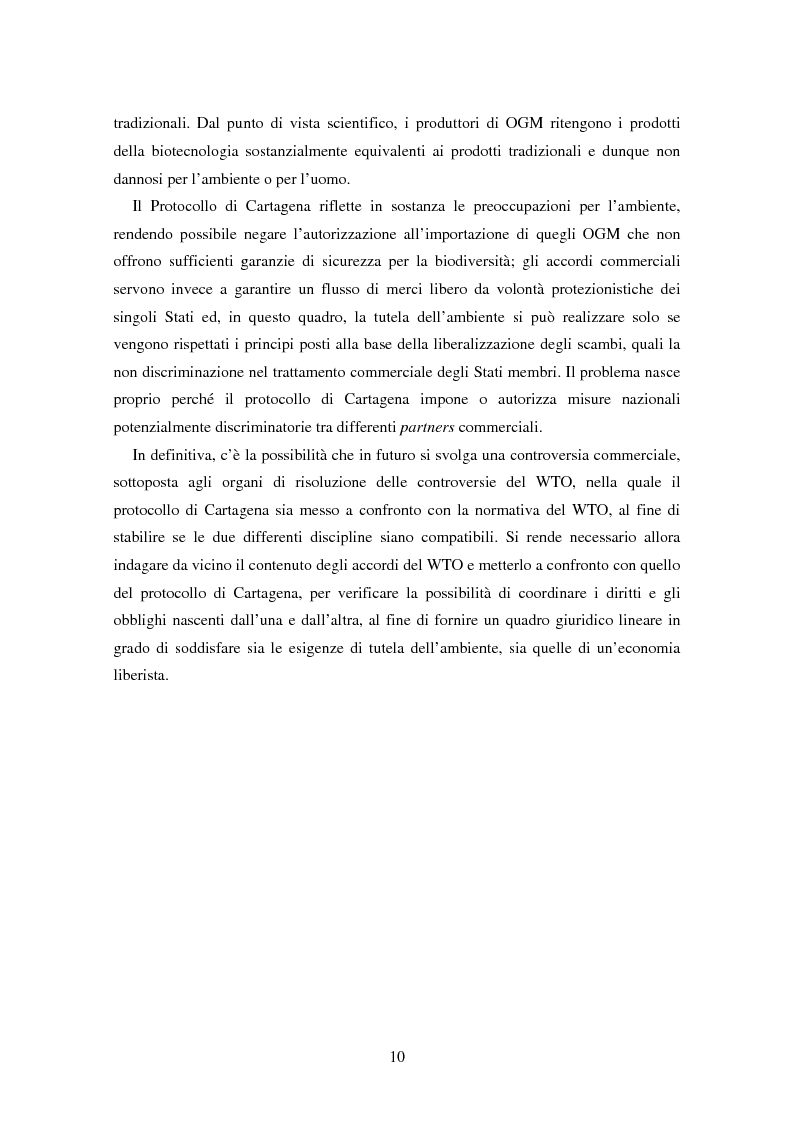 Anteprima della tesi: Movimenti transfrontalieri di organismi geneticamente modificati: protocollo di Cartagena e norme dell'OMC, Pagina 6