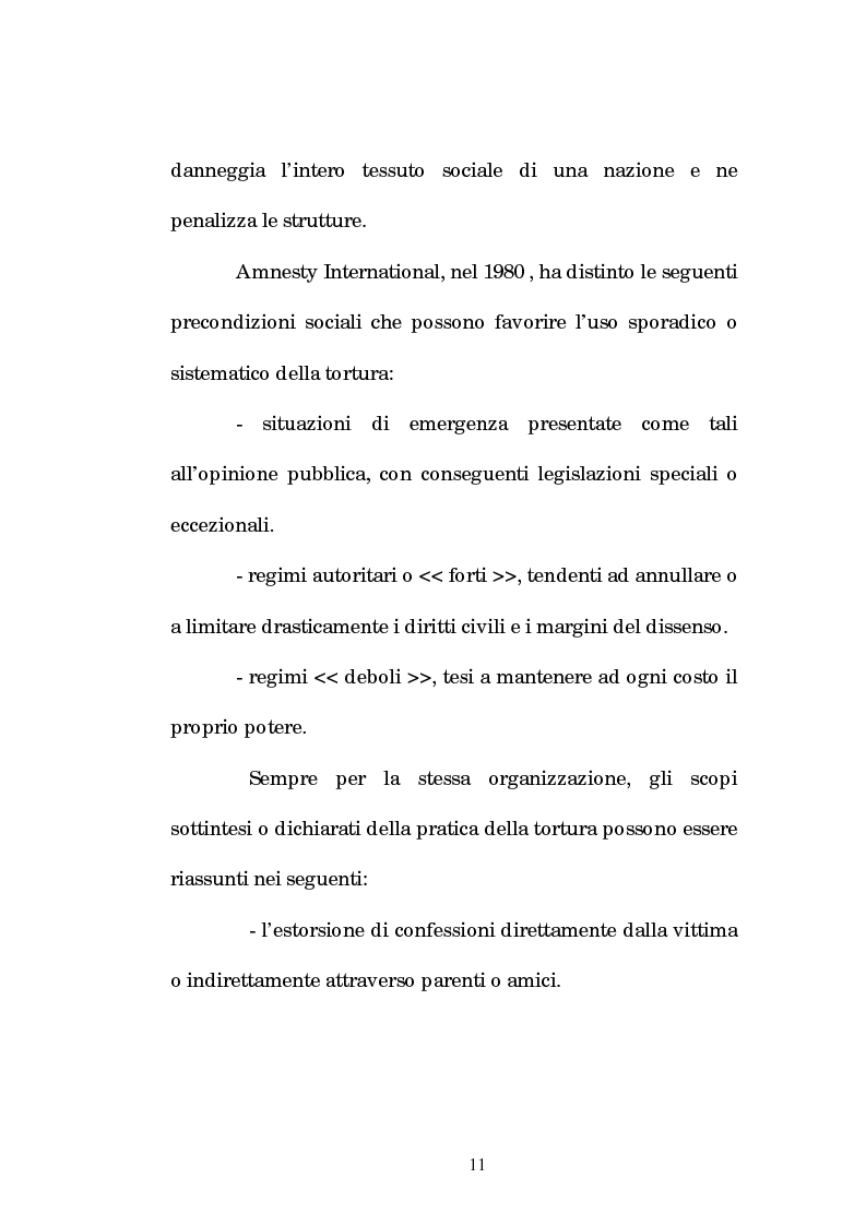 Anteprima della tesi: Analisi criminologica della tortura, Pagina 11