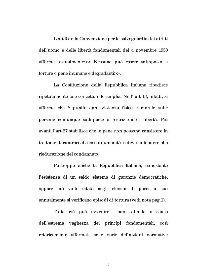 Anteprima della tesi: Analisi criminologica della tortura, Pagina 7