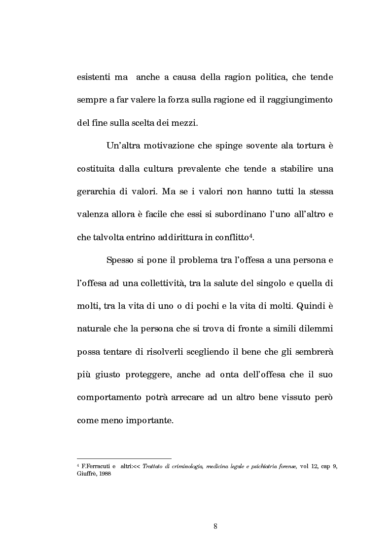 Anteprima della tesi: Analisi criminologica della tortura, Pagina 8