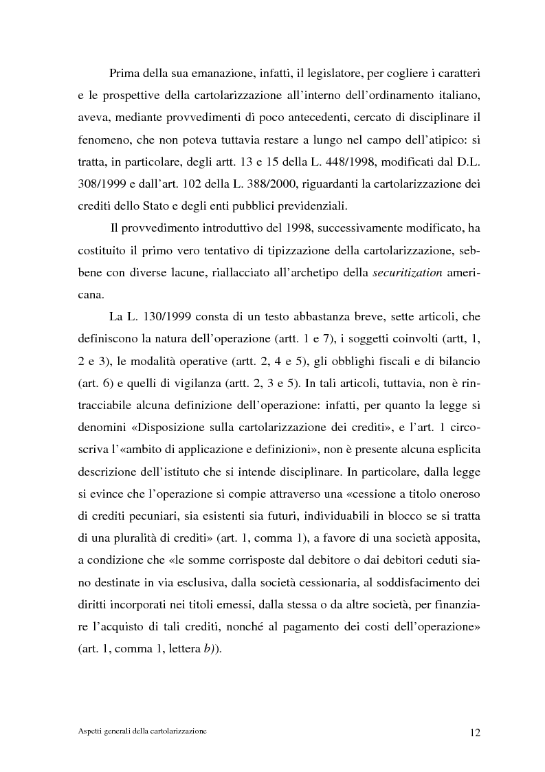Anteprima della tesi: La cartolarizzazione dei crediti in Italia: il caso della BCC di Castellana Grotte, Pagina 12