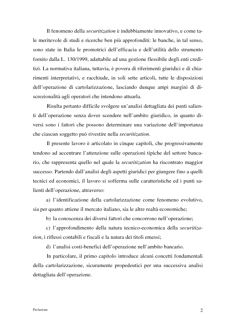 Anteprima della tesi: La cartolarizzazione dei crediti in Italia: il caso della BCC di Castellana Grotte, Pagina 2
