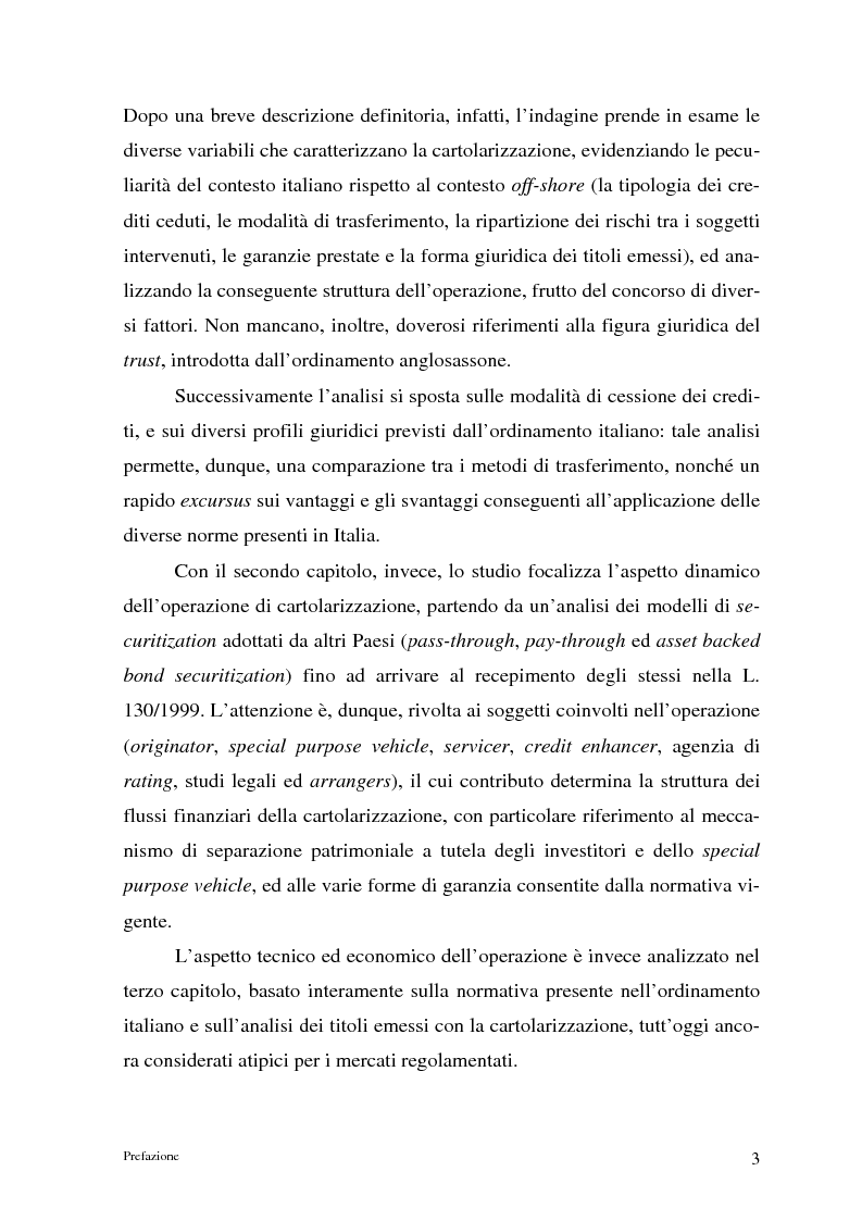 Anteprima della tesi: La cartolarizzazione dei crediti in Italia: il caso della BCC di Castellana Grotte, Pagina 3