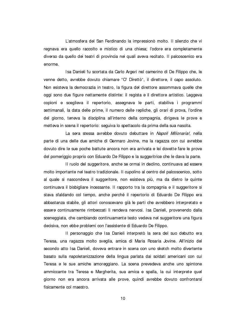 Anteprima della tesi: Ritratto d'attrice: Isa Danieli, dall'esordio teatrale all'incontro con la drammaturgia contemporanea, Pagina 10