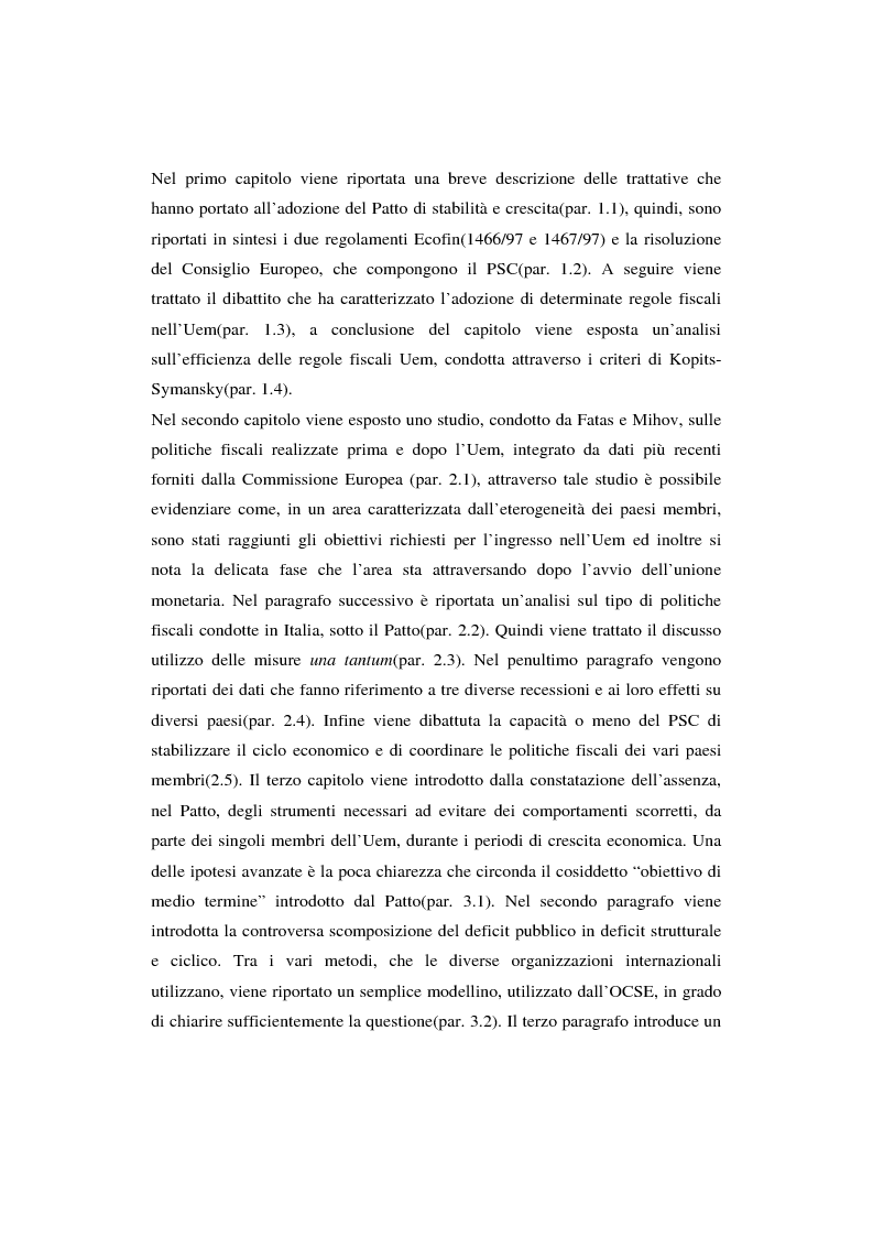 Anteprima della tesi: Successi e limiti del Patto di Stabilità e Crescita, Pagina 3