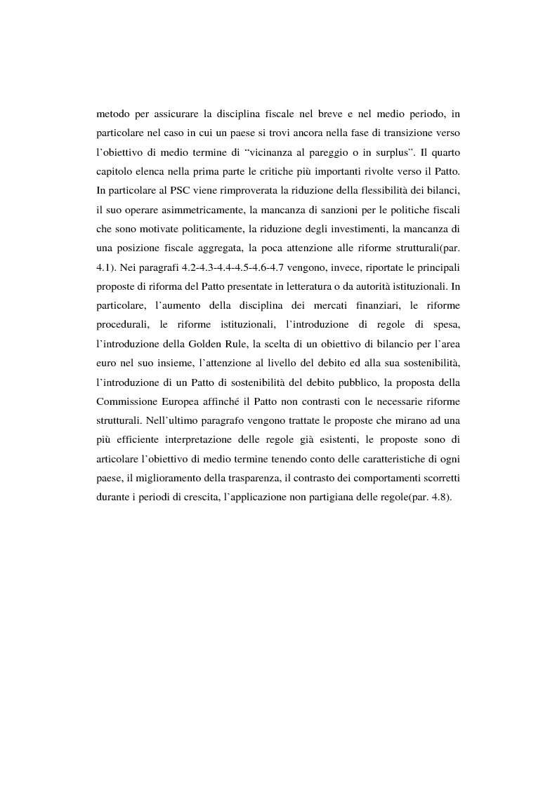 Anteprima della tesi: Successi e limiti del Patto di Stabilità e Crescita, Pagina 4