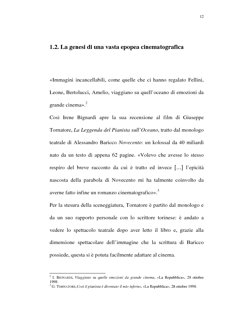 Anteprima della tesi: Per Giuseppe Tornatore: La leggenda del Pianista sull'Oceano, Pagina 10