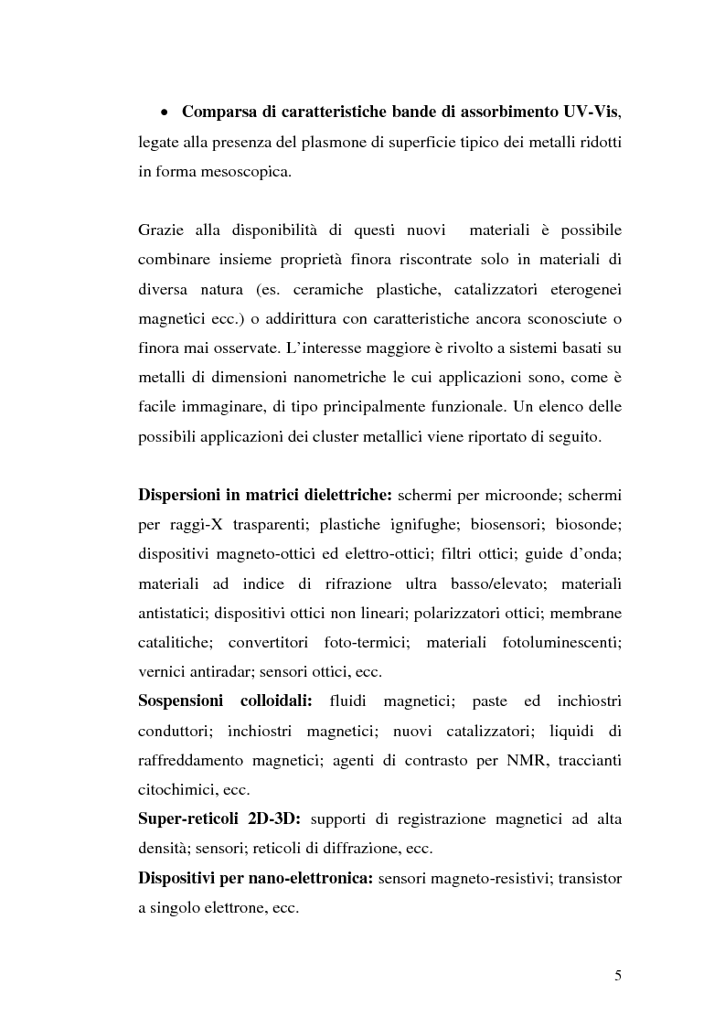 Anteprima della tesi: Studio del meccanismo di formazione di cluster d'oro mediante spettroscopia ottica, Pagina 5