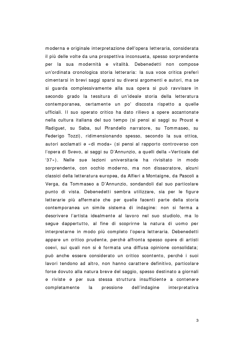 Anteprima della tesi: Giacomo Debenedetti: una ''particella estranea'' nella storia della critica letteraria italiana del Novecento, Pagina 7