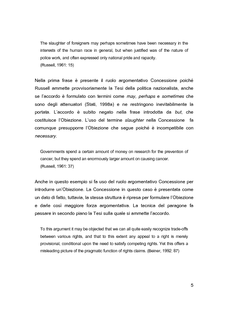 Anteprima della tesi: Sintassi e lessico dell'argomentazione, Pagina 4