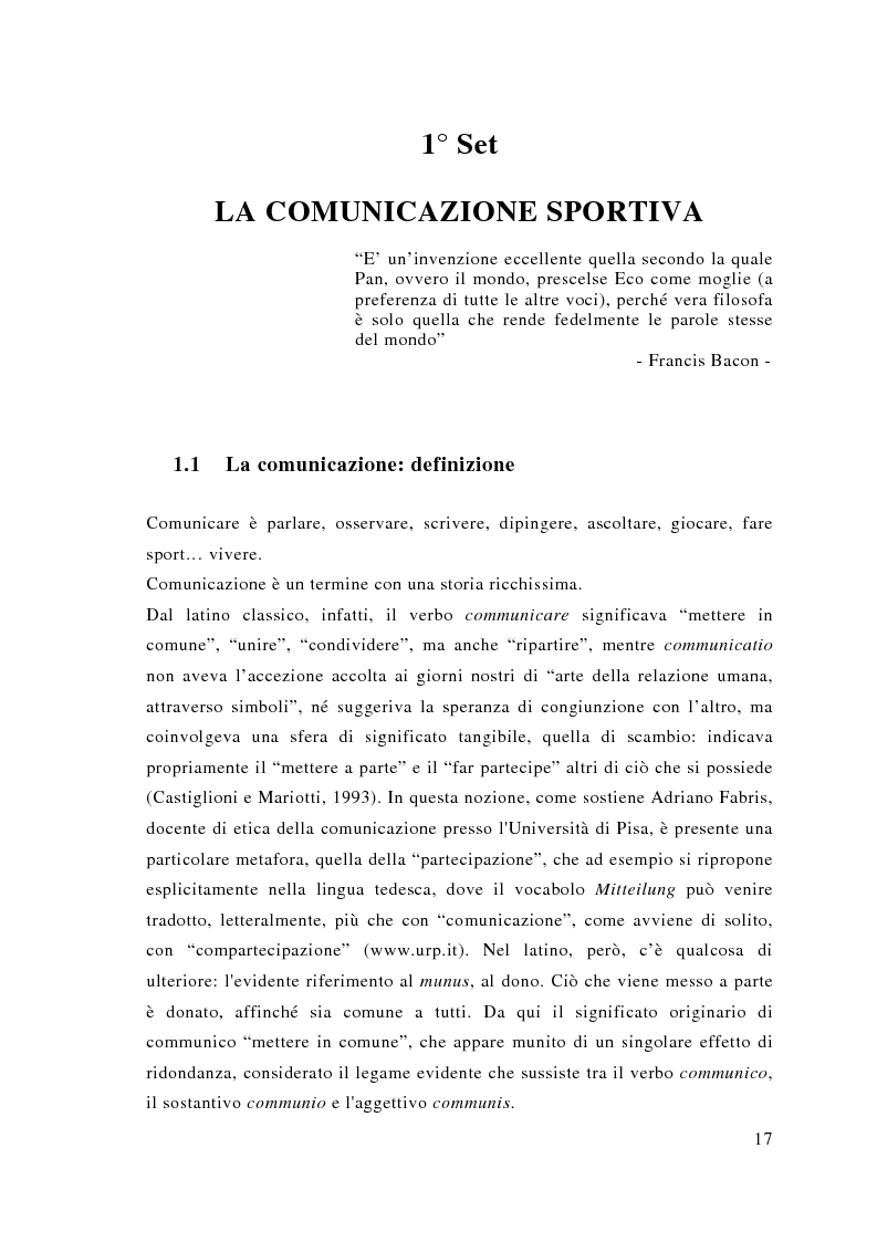 Anteprima della tesi: Comunicazione e sport: il caso della pallavolo, Pagina 8